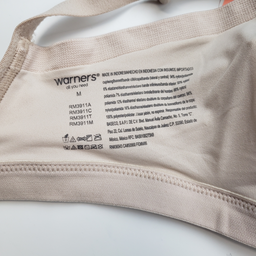 Warner's Soft Beige Bra Wireless Lightly Lined - Picture 3 of 5